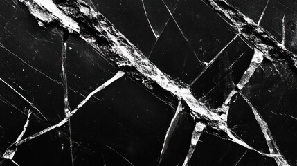 Poster - A close-up of black marble with white veining, showcasing natural stone patterns.