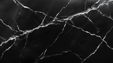 Poster - A close-up of black marble with white veins, showcasing its elegant texture and pattern.