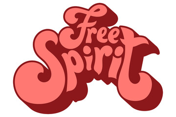 Leinwandbilder - Red free spirit funky style  vintage lettering design element
