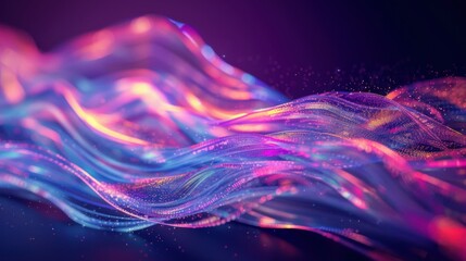 Aufkleber - Abstract, digital and background waves. Wallpaper, futuristic and particles for digital, design and illustrative art with creativity, information technology in mesmerizing style, vibrant colour 
