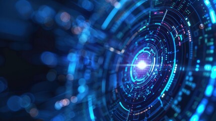 Aufkleber - Abstract digital futuristic Hi-tech communication of circular technology background 