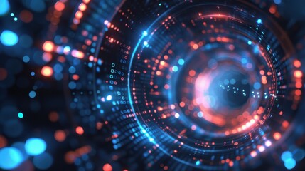 Aufkleber - Abstract digital futuristic Hi-tech communication of circular technology background 