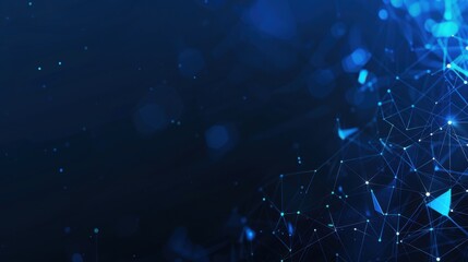 Aufkleber - Abstract futuristic - technology with polygonal shapes on dark blue background. Design digital technology concept