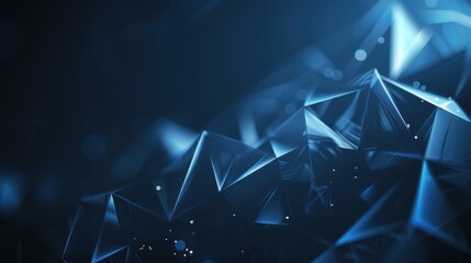 Aufkleber - Abstract futuristic - technology with polygonal shapes on dark blue background. Design digital technology concept