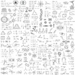 © cofficevit - Science line hand drawn symbols. Geometric icons and formulas of important science technology theories. Seamless pattern vector illustration for background.