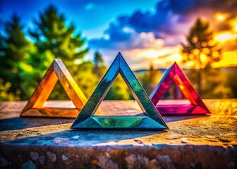 Poster - Candid Photo: Three Triangles - Geometric Shapes in Everyday Life