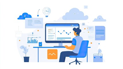 Poster - Cloud-based AI solutions for global business management, optimizing data analysis, and enhancing operational efficiency across industries and markets.