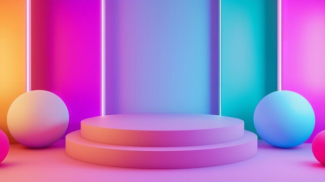 Background with Bright Colors and Minimalistic Design