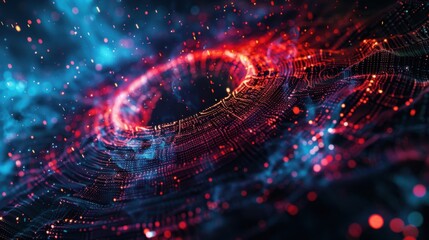 Aufkleber - Abstract technology banner in the metaverse. Digital world with copy space