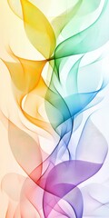 Poster - Colorful Abstract Waves of Light and Graceful Swirls in Soft Pastel Tones