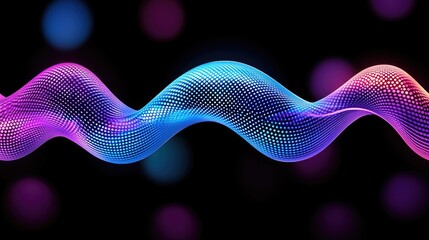 Poster - Dynamic wave patterns in vibrant colors abstract art digital design dark background aesthetic visuals modern concept