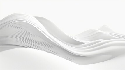 Poster - abstract white line wave background isolated on white background