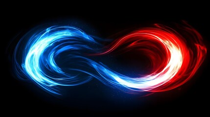 Poster - Abstract Red and Blue Energy Swirls Infinity Design