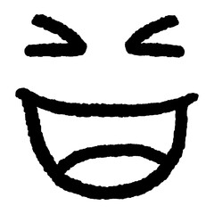 Poster - Grinning face png sticker, emoticon doodle, transparent background