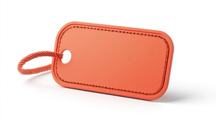 Poster - Orange ticket tag designed in 3D render on a transparent background. 