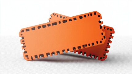 Poster - Orange ticket tag designed in 3D render on a transparent background. 