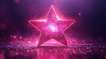Poster - Pink Glow Star. Light glowing effect