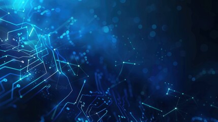 Aufkleber - Banner web template design abstract blue technology geometric and connection system electronic circuit background