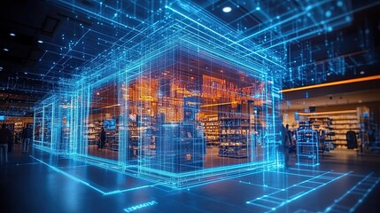Poster - Retailers using digital twins for store layout simulations, improving space optimization and product placement