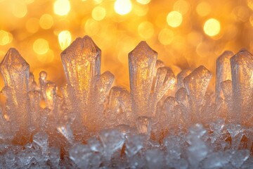 Poster - Macro photography of ice crystals creating stunning winter wonderland