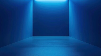 Poster - blue background, abstract wall studio room, can be used to present your product