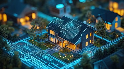 Poster - Smart energy meters using AI to track and optimize household energy consumption.