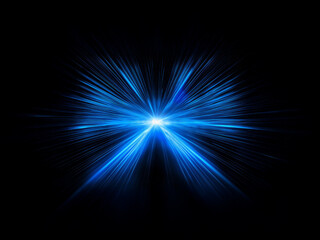 Aufkleber - A vibrant blue light burst explodes from the center, radiating outwards against a stark black background.  The effect is dynamic and energetic, suggesting speed and power.