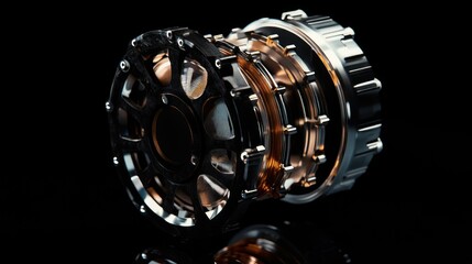 Leinwandbilder - A detailed close-up of a mechanical component showcasing intricate design and engineering.