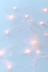 Canvas Print - Soft Glowing Threads Abstract Light Streaks on Pastel Background – Modern Ambient Design