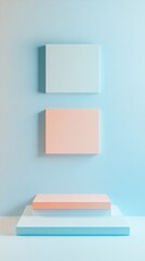 Poster - Surreal Pastel Classroom Abstract Floating Boards and Gradient Light
