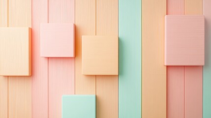 Poster - Surreal Pastel Financial Abstraction with Geometric Elements