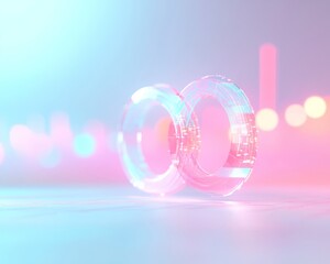 Poster - Futuristic Financial Interface Abstract Digital Diagrams in Pastel Glow