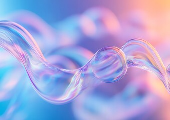 Aufkleber - Pastel Wave Abstraction Flowing Digital Fluidity in Soft Hues