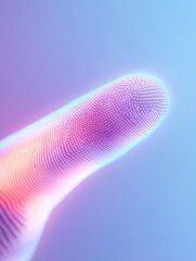 Poster - Cyber-Minimalist Neon Fingerprint Scanning on Touchscreen Interface
