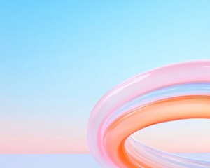 Aufkleber - Serene Pastel Abstraction Smooth Lines and Digital Flow