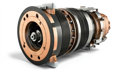 Poster - A detailed illustration of a mechanical engine component showcasing its intricate design.