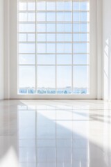 Aufkleber - Bright Minimalist Open Office Space with Large Windows and Natural Light