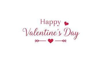 Happy valentines day Text card in White background romantic holiday with love and arrow 