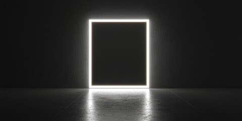 Aufkleber - Square is lit up in a dark room