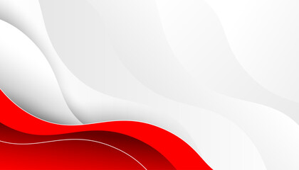 Aufkleber - Abstract Wavy Red and White Background Graphic