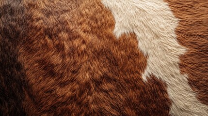 Poster - Close-Up of Cowhide Texture Showcasing Rich Tones and Unique Patterns for Artistic and Design Use in Various Projects
