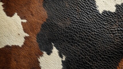 Poster - Cowhide Texture in Plaid Pattern Featuring Brown and Black Shades, Perfect for Interior Design Projects and Creative Applications Related to Rustic Themes