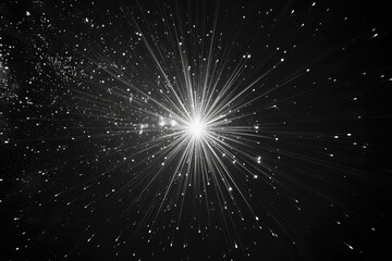 Wall Mural - star flare in black background.