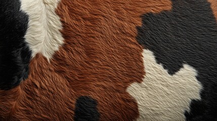 Poster - Detailed Close-up of Cowhide Texture with Rich Color Variations and Natural Patterns for Artistic and Creative Uses