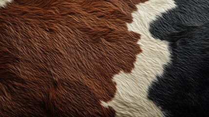 Poster - Detailed Close-Up of Cowhide Texture Showcasing Natural Variations in Color and Pattern for Textural and Artistic Applications