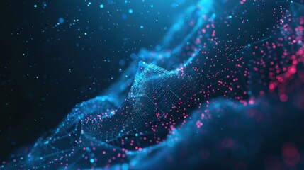 Poster - data technology background. abstract background. connecting dots and lines on dark background. 3d re