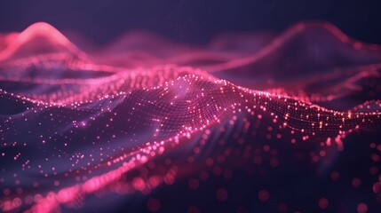 Poster - Data technology background. Abstract background. Connecting dots and lines on dark background. 3D rendering. 4k