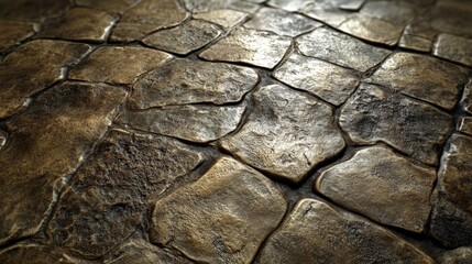Poster - Detailed Close-Up of Textured Crocodile Hide Surface with Natural Patterns and Irregular Shapes for Background or Design Purposes