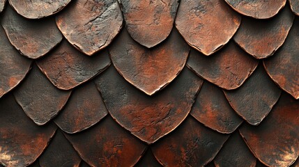 Poster - Detailed Close-Up of Iridescent Dragonscale Texture with Rich Hues and Intricate Patterns for Creative Use in Fantasy Art and Design