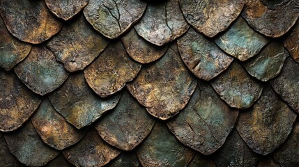 Poster - High-Resolution Dragonscale Texture for Fantasy Artwork, Game Design, and Digital Backgrounds Featuring Detailed and Rustic Surface Patterns